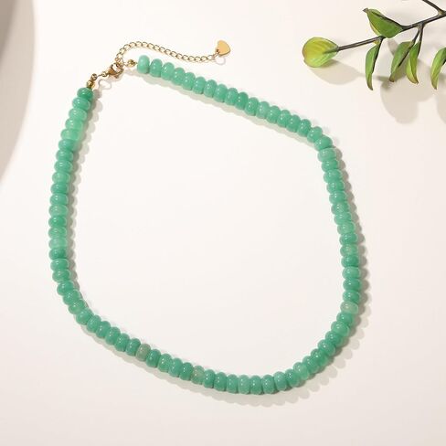 Beaded Necklace for Women,Natural Gemstone Necklace for Women,Colorful Bead Choker Necklace Handmade Surfer Beach Necklace Trendy Jewelry Gift for Women in Kuwait