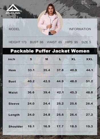 Women's Packable Puffer Jacket Hooded LightWeight Down Coat Winter Windproof Warm Quilted Short in Kuwait