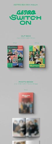 Astro Switch On 8th Mini Album عشوائي الإصدار CD+84p Photobook+8p L: Yric Book+2p Photocard+1P ملصق+1P Postcard+Message Photocard Set+Tracking KPOP Sealed Sealed in Saudi Arabia