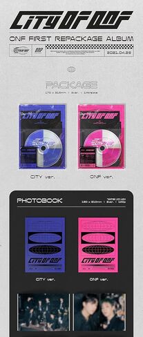 ONF City of ONF 1st Repackage Album City Version CD+100p PhotoBook+16p Lyric Book+2p PhotoCard+2p Citizenship Card+Newspaper+Message PhotoCard Set+Tracking Kpop Sealed in Saudi Arabia