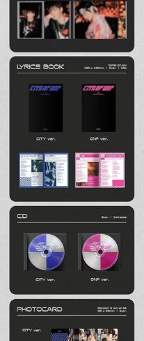ONF City of ONF 1st Repackage Album City Version CD+100p PhotoBook+16p Lyric Book+2p PhotoCard+2p Citizenship Card+Newspaper+Message PhotoCard Set+Tracking Kpop Sealed in Saudi Arabia