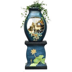 Decor Indoor Floor-Standing Water Fountain, Home Waterfall with Atomizer Polyresin Decoration Waterfall Decor Ornament for Home Decoration Meditation Relaxation for Entryway in Saudi Arabia
