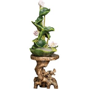 Decor Lotus Flowing Water Fountain, Floor Standing Ornaments, Floor Circulating Water Fountain, for Office and Home Décor for Entryway in Saudi Arabia