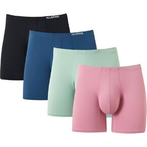 Men's Sport Breathable Boxer Brief Underwear 4 Pack,Big Functional Pouch,Mid-Length 6" Inseam,Quick-Drying in Saudi Arabia