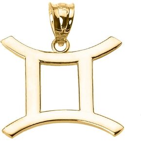 10K Yellow Gold Gemini Zodiac Astrological Sign Charm Personalized Pendant in Kuwait