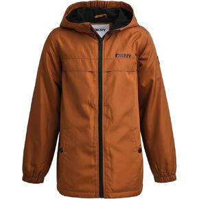 سترة DKNY للأولاد - سترة بغطاء للرأس من الصوف القطبي الناعم بسحاب كامل للأولاد - سترات رياضية للأولاد متوسطة الوزن (8-20) in Kuwait