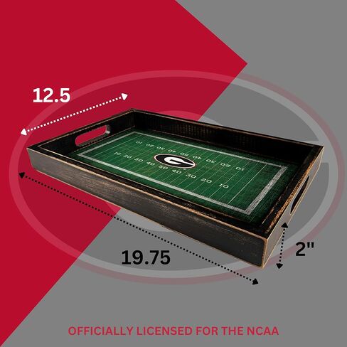 University of Georgia Football Field Tray and Lazy Susan - by Fan Creations - Entertain and Decorate to Show Your Bulldogs Pride in Saudi Arabia