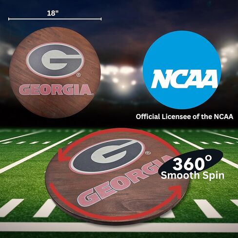 University of Georgia Football Field Tray and Lazy Susan - by Fan Creations - Entertain and Decorate to Show Your Bulldogs Pride in Saudi Arabia