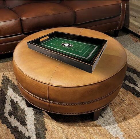 University of Georgia Football Field Tray and Lazy Susan - by Fan Creations - Entertain and Decorate to Show Your Bulldogs Pride in Saudi Arabia