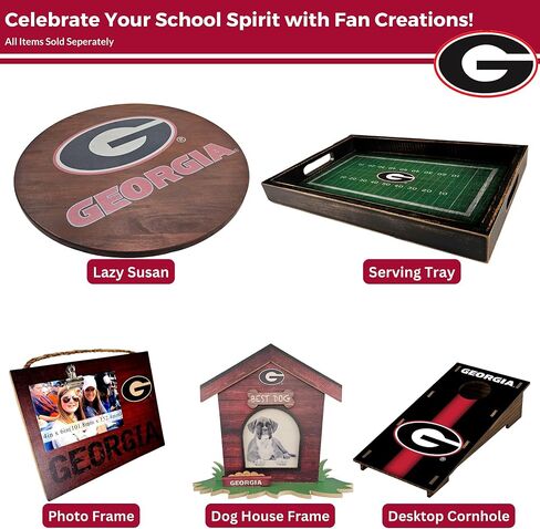 University of Georgia Football Field Tray and Lazy Susan - by Fan Creations - Entertain and Decorate to Show Your Bulldogs Pride in Saudi Arabia
