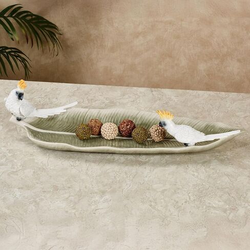 Cockatoo Palm Leaf Decorative Tray White in Saudi Arabia