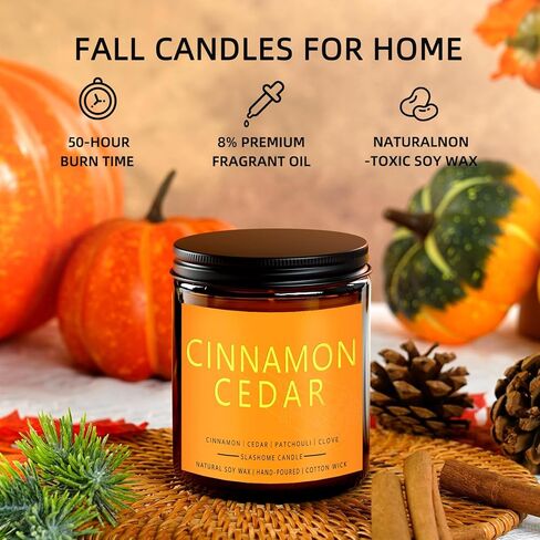 Fall Candles Set | 4 Pack Candles for Home Scented Natural Soy Wax, Autumn Gifts Set for Women Men, Fall Fragrance of Hellofall, Spice Pumpkin, Apple Cider, Hot Cocoa in Kuwait