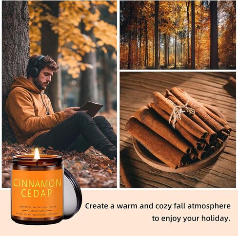 Fall Candles Set | 4 Pack Candles for Home Scented Natural Soy Wax, Autumn Gifts Set for Women Men, Fall Fragrance of Hellofall, Spice Pumpkin, Apple Cider, Hot Cocoa in Kuwait