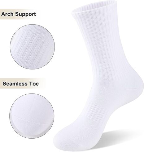COOVAN Womens Crew Socks Casual Athletic Gym LightWeight Thin Cotton Socks 6 Pairs in Saudi Arabia