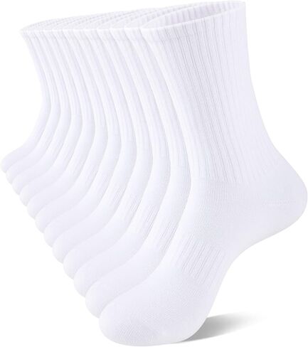 COOVAN Womens Crew Socks Casual Athletic Gym LightWeight Thin Cotton Socks 6 Pairs in Saudi Arabia
