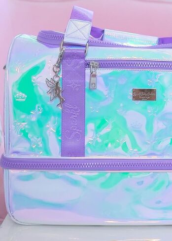 Opal Weekender Bag, Iridescent Design, Lilac Straps, Plush Lining, Multiple Compartments in Saudi Arabia