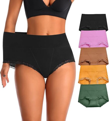 High Waisted Womens Cotton Underwear Tummy Control Comfortable Postpartum Panties Briefs in Saudi Arabia