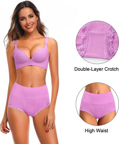 High Waisted Womens Cotton Underwear Tummy Control Comfortable Postpartum Panties Briefs in Saudi Arabia
