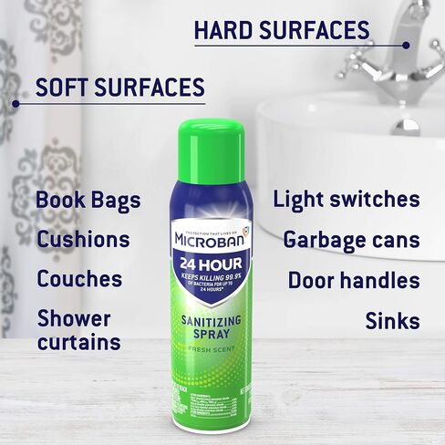 Microban 24 Hour Sanitizing Spray, Fresh Scent 12.5 OZ in Saudi Arabia
