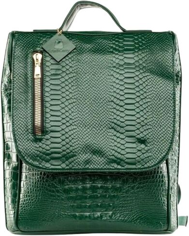 Tote & Carry Apollo 2 حقيبة ظهر نباتية كبيرة ، حقيبة محمولة صديقة للبيئة للسفر والعمل والاستخدام اليومي-مقاومة للماء (نمط الجلد التمساح ، الأسود) in Saudi Arabia