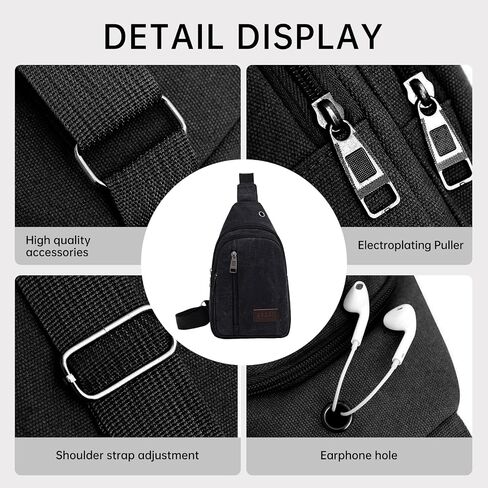 Men's Retro Fashion Solid Color Canvas Crossbody Bag Stylish Durable Perfect for Daily Use and Travel in Saudi Arabia