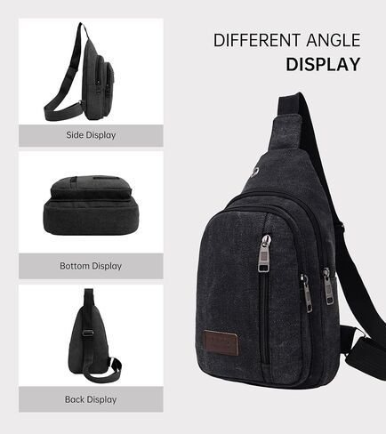 Men's Retro Fashion Solid Color Canvas Crossbody Bag Stylish Durable Perfect for Daily Use and Travel in Saudi Arabia
