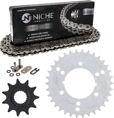 NICHE Drive Sprocket Chain Combo for Polaris Xplorer 400 Trail Boss 350L Front 11 Rear 34 Tooth 520V-X X-Ring 70 Links in Saudi Arabia