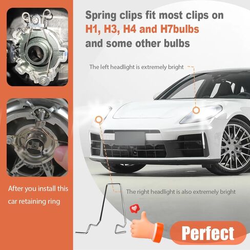 9PCS Bulb Retaining Spring Clips, Car Bulb Clip, Vehicle Clamps for H1 H3 H4 H7, Universal Car Accessories Auto light Dip Dipped Beam Holder Hoder for SUV, Sedan, Truck in Saudi Arabia