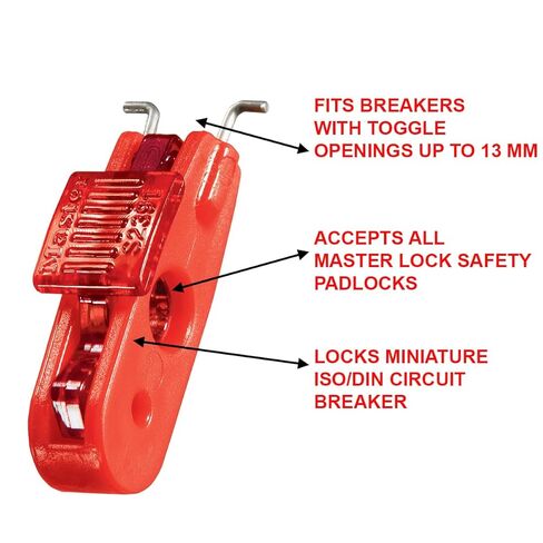 قاطع دائرة مصغر من ماستر لوك S2391، أحمر، مفاتيح واسعة in Kuwait