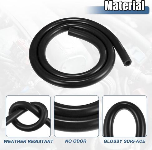 X AUTOHAUX 1 Set Silicone Vacuum Tubing Hose 1m 9mm ID Engine Automotive Vacuum Silicone Hose Line Black in Saudi Arabia