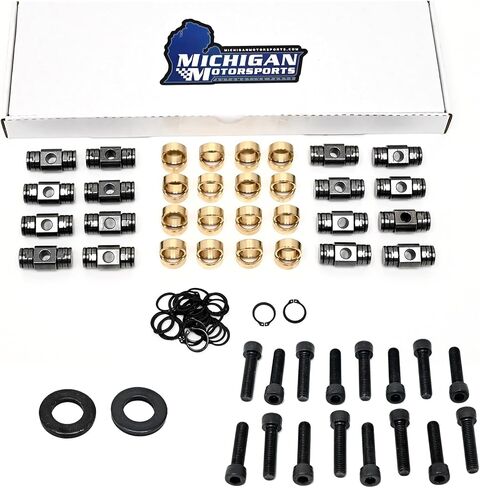 Michigan Motorsports Gen v Lt Bronze Bothing Rocker Arm Trunnion Upgrade Kit | يتضمن البراغي وتثبيت غسالات | يناسب LT1 LT4 LV3 L83 L86 | كورفيت كامارو وشاحنات GM in Saudi Arabia