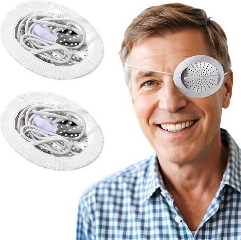 2pcs Aluminum Eye Shield for Cataract Surgery, Medical Eye Patches, Metal Protective Breathable Shields Covered Edge with Extended Elastic Strap in Saudi Arabia