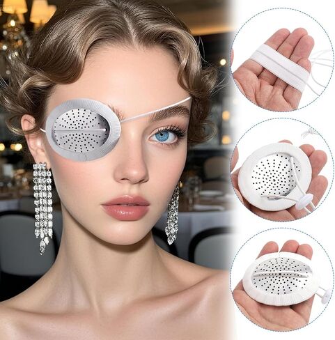 2pcs Aluminum Eye Shield for Cataract Surgery, Medical Eye Patches, Metal Protective Breathable Shields Covered Edge with Extended Elastic Strap in Saudi Arabia
