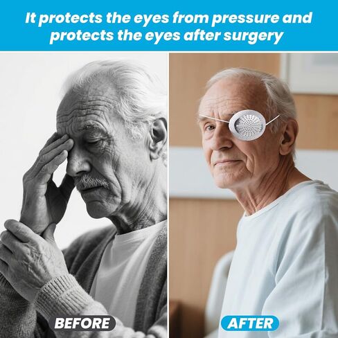 2pcs Aluminum Eye Shield for Cataract Surgery, Medical Eye Patches, Metal Protective Breathable Shields Covered Edge with Extended Elastic Strap in Saudi Arabia