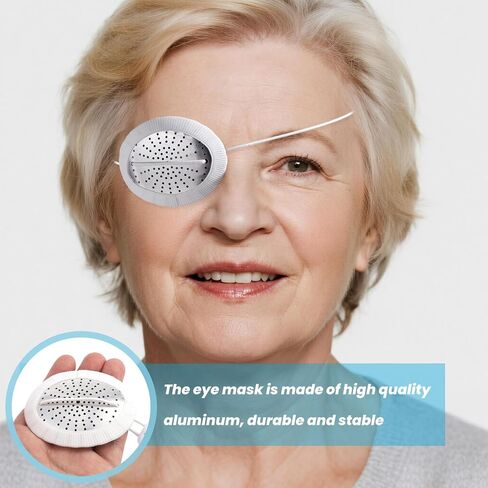 2pcs Aluminum Eye Shield for Cataract Surgery, Medical Eye Patches, Metal Protective Breathable Shields Covered Edge with Extended Elastic Strap in Saudi Arabia