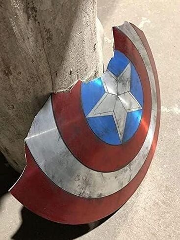 Captain Shield America, Handmade Mild Steel Broken Captain Shield with Premium Leather Grip, Shield for Halloween, Cosplay in Saudi Arabia