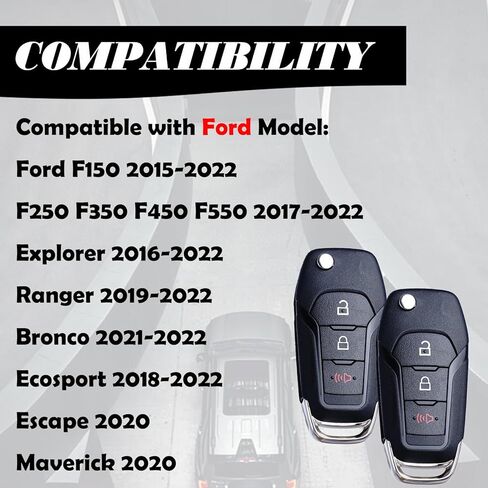 Mechanmagic Flip Key Key FOB استبدال FOB FORS for Ford F-150 2015 2015 2017 2018 2018 2019 2020 2021 2022 F250 F350 F450 in Saudi Arabia