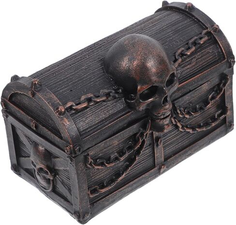 LIFKOME Pirate Skull Decorative Storage Box Resin Keepsake Chest Organizer for Jewelry Trinkets and Small Essentials Compact for Boys Bedroom Office in Saudi Arabia