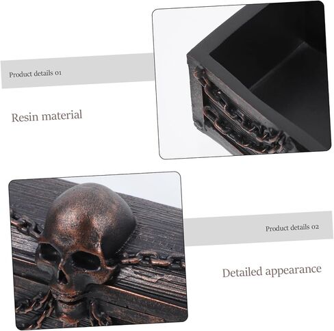 LIFKOME Pirate Skull Decorative Storage Box Resin Keepsake Chest Organizer for Jewelry Trinkets and Small Essentials Compact for Boys Bedroom Office in Saudi Arabia