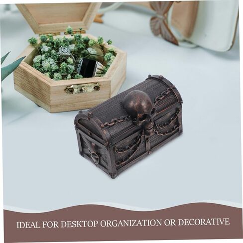 LIFKOME Pirate Skull Decorative Storage Box Resin Keepsake Chest Organizer for Jewelry Trinkets and Small Essentials Compact for Boys Bedroom Office in Saudi Arabia