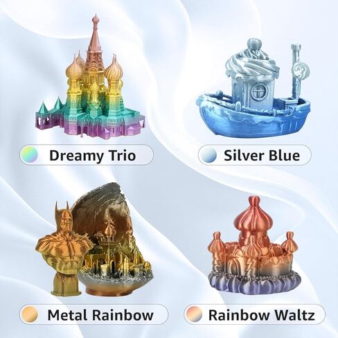 Creator High Speed PLA 3D Printer Filament 1.75mm, Rapid PLA for Max 500mm/s High Speed Printing, High Toughness, Dimensional Accuracy +/- 0.02mm, High Fluidity 3D Printing Filament 1kg Spool, Rainbow in Kuwait