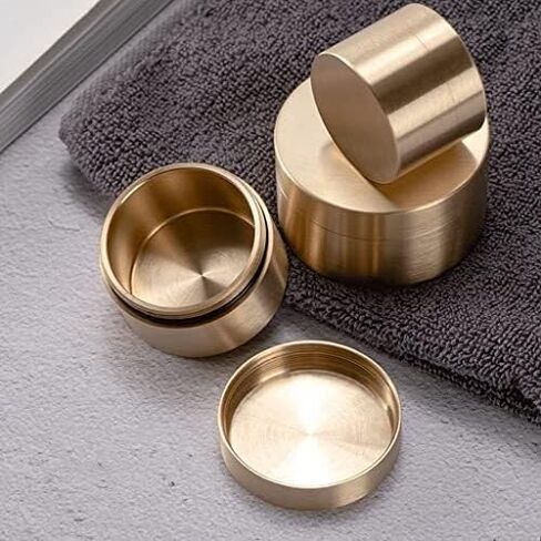 Round Brass Jewelry Storage Box – Airtight Container for Rings, Tea, Spices, Trinkets, 4.9cm Small Organizer(5.9cm) in Saudi Arabia