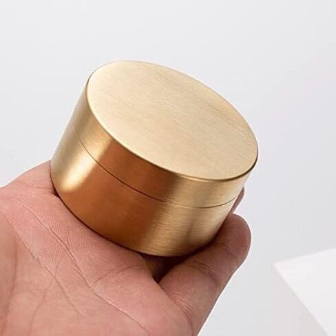 Round Brass Jewelry Storage Box – Airtight Container for Rings, Tea, Spices, Trinkets, 4.9cm Small Organizer(5.9cm) in Saudi Arabia