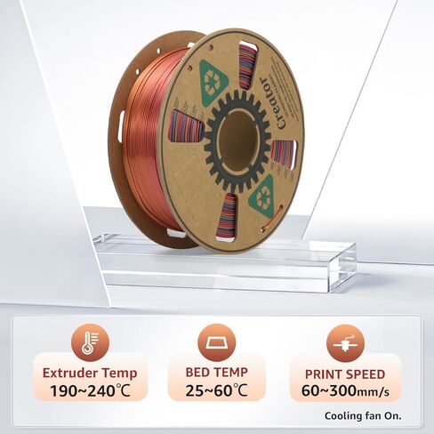 Creator High Speed PLA 3D Printer Filament 1.75mm, Rapid PLA for Max 500mm/s High Speed Printing, High Toughness, Dimensional Accuracy +/- 0.02mm, High Fluidity 3D Printing Filament 1kg Spool, Rainbow in Kuwait