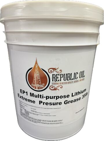 Republic Oil EP1 Mulit-Purpose Lithium Grease 35LB | Bucket | Pail | Extreme Pressure | #1 | Industrial | Construction | Agriculture | Chassis | Compare to Multifak s2 V220 1 in Saudi Arabia
