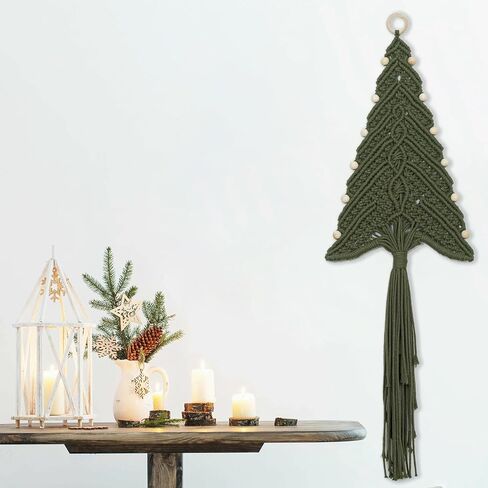 LB Sage Green Macrame Wall Hanging Boho White Woven Leaf Wall Hanging Tapestry Handcrafted Woven Leaves Wall Decor for Home Bedroom Living Room Dorm Apartment Nursery 15.74''W x 31.49''L in Kuwait