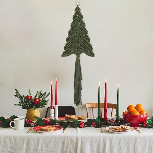 LB Sage Green Macrame Wall Hanging Boho White Woven Leaf Wall Hanging Tapestry Handcrafted Woven Leaves Wall Decor for Home Bedroom Living Room Dorm Apartment Nursery 15.74''W x 31.49''L in Kuwait