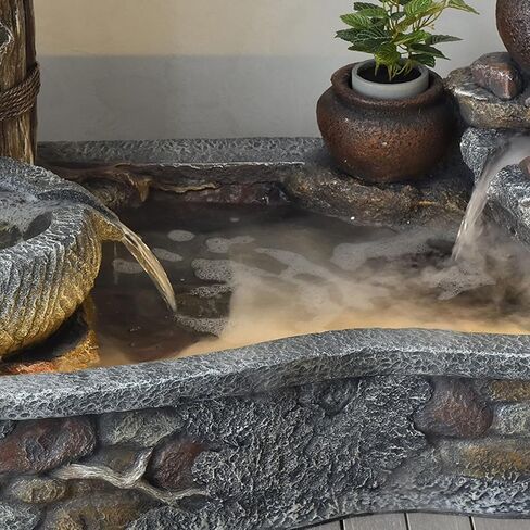 Decor Water Fountain- Indoor Outdoor Floor Standing Fountain Waterfall, Outdoor Fountains Garden for Garden Patio Backyard Porch Home Art Decor for Entryway(102 * 55 * 108CM) in Saudi Arabia