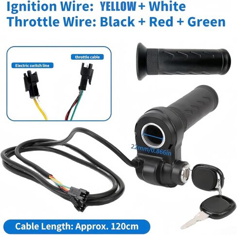 1 زوج من قبضات خانق الدراجات الكهربائية مع مفتاحين ، مقبض تحكم السرعة المقاوم للمطار in Kuwait