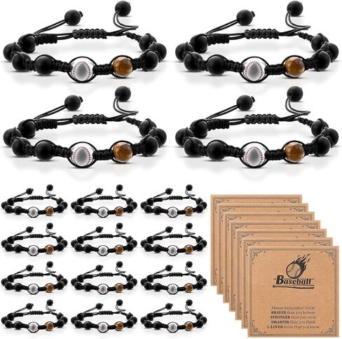 Kenning 24 Sets Soccer Bracelets Sport Team Gifts Team Team Team Team Team Team Team Team Team Team Team Beaded Beaded Beaded Bracelets مع Favors Party Card Party Forms لمحبي فريق اللاعبين in Saudi Arabia